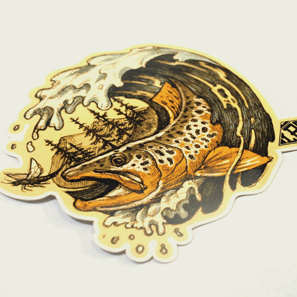 Brown Trout Wave Decal
